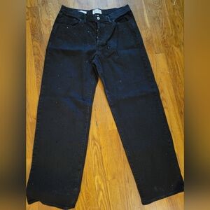 Universal tread Mid rise 90s baggy with rhinestone